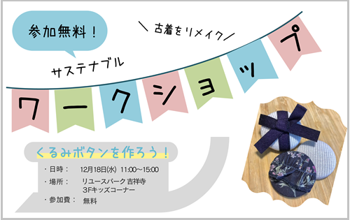 【予告】ワークショップ "くるみボタンを作ろう！"